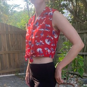 Vintage Liz Claiborne Crop Hawaiian Button…